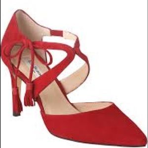 LK Bennett Loren High Heel Roca Red Suede Pumps